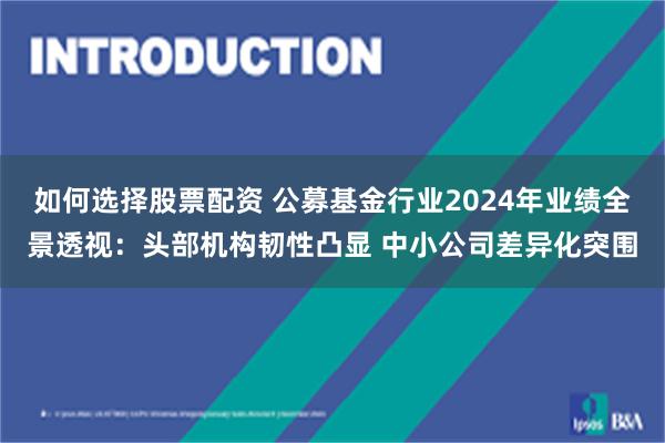 如何选择股票配资 公募基金行业2024年业绩全景透视：头部机构韧性凸显 中小公司差异化突围