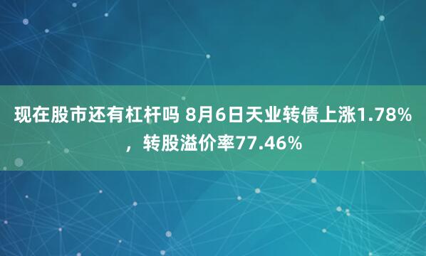 现在股市还有杠杆吗 8月6日天业转债上涨1.78%，转股溢价率77.46%