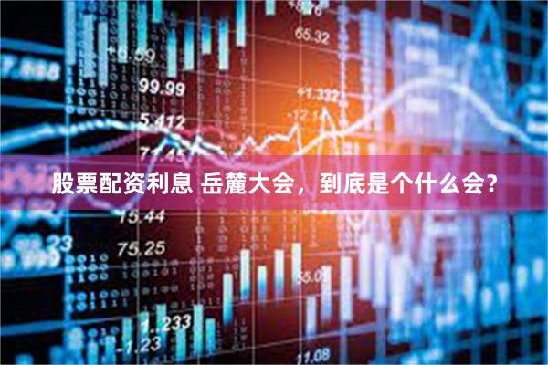 股票配资利息 岳麓大会，到底是个什么会？